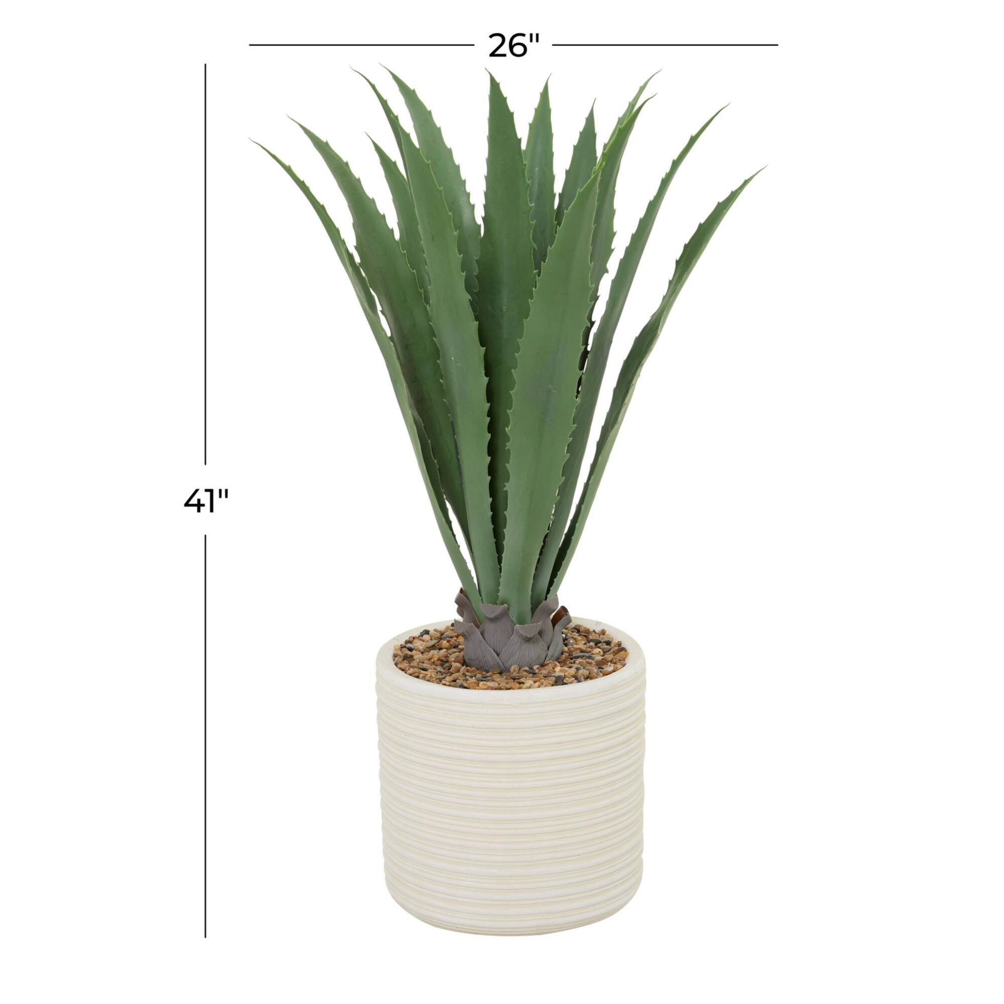 3.5ft. Potted White Plastic Contemporary Aloe Vera Artificial Foliage